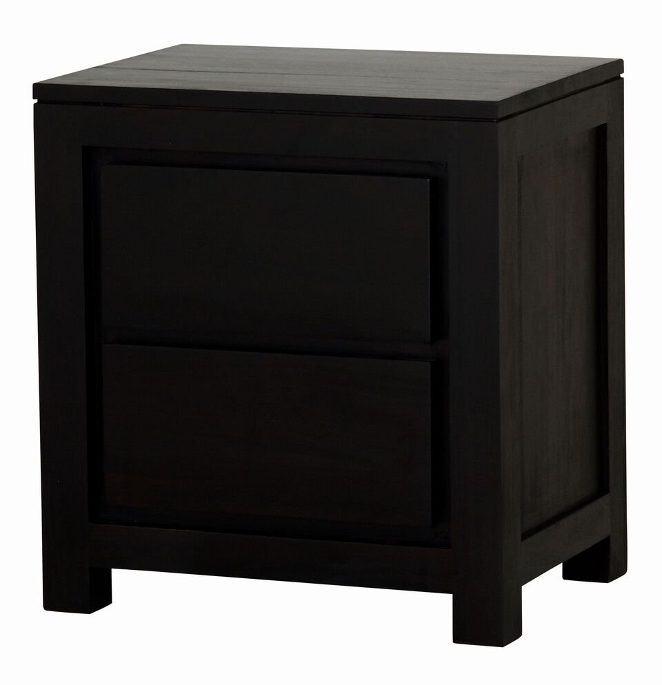 Bedside 2 Hidden Drawer Timber – view 3