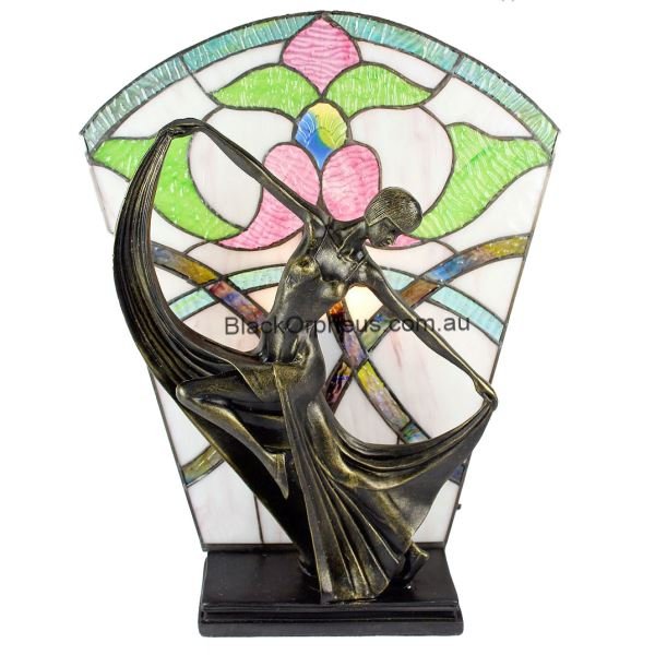 Art Deco Stained Glass Floral Table Lamp – view 2