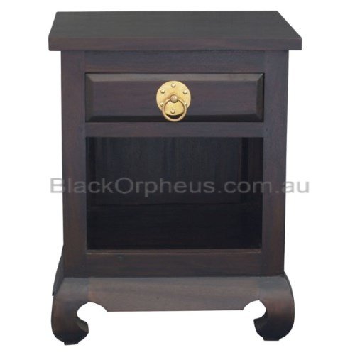 Bedside Oriental Opium with Shelf. Choc