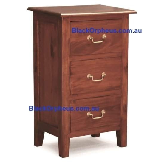 Bedside 3 Drawer Mahogany LT 003 PN