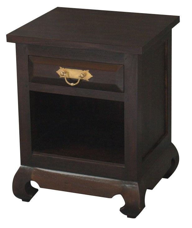 Bedsides – Bedside Oriental Opium Leg 1 Drawer Shelf