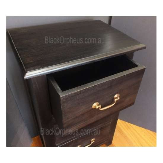 Bedside Timber 3 Drawer Chocolate LT 003 PN – view 2