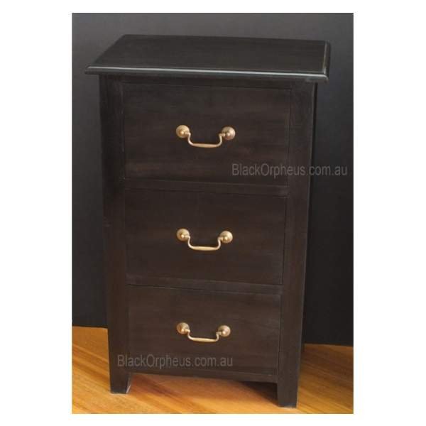 Bedside Timber 3 Drawer Chocolate LT 003 PN