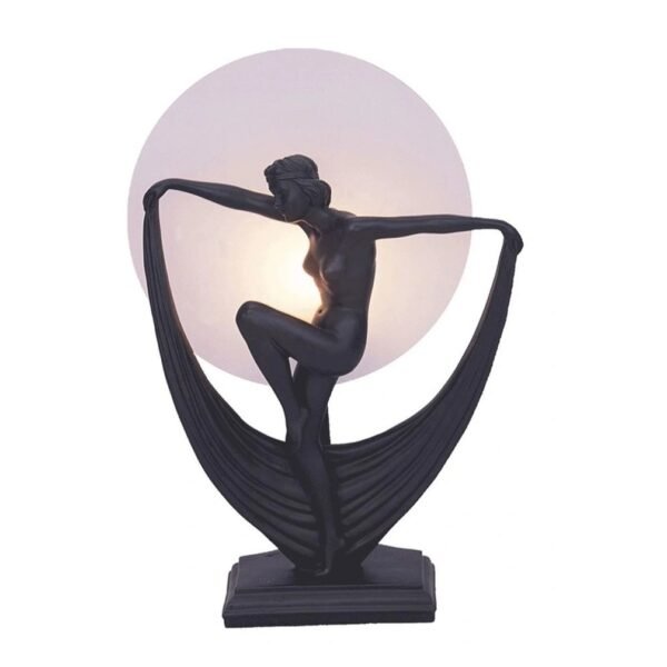 Art Deco Lamp Lady with Large Scarf H42cm.
