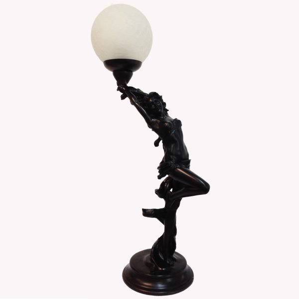 Art Deco Nude Figure Table Lamp Black