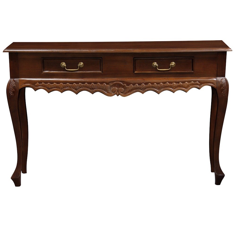 Hall Table Carved 2 Drawer Queen Ann – view 5