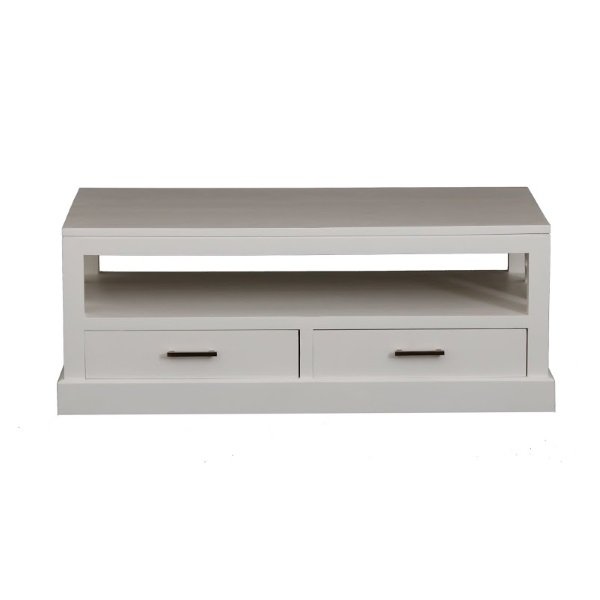 Coffee Table Slatted Sides Timber White – view 3