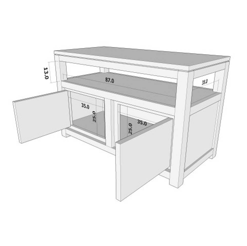 Small TV Stand with Shelf Pecan – view 10