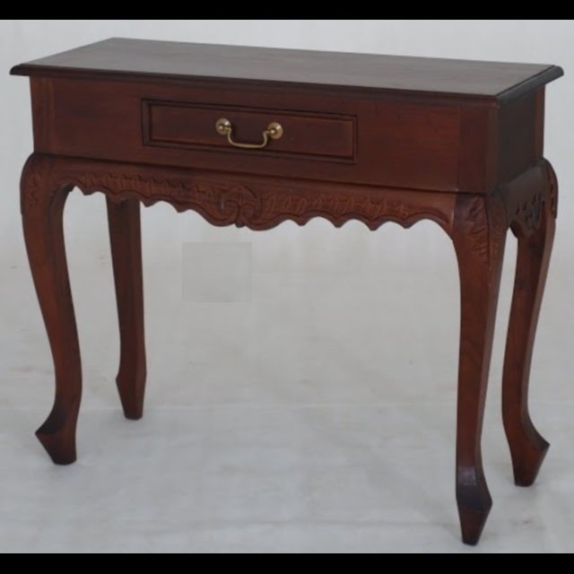 Hall Table Carved 1 Drawer Queen Ann – view 4