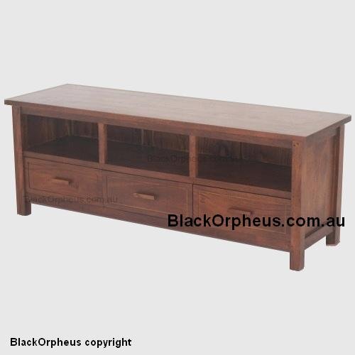 Monaco 3 Drawer Entertainment Unit Mahogany