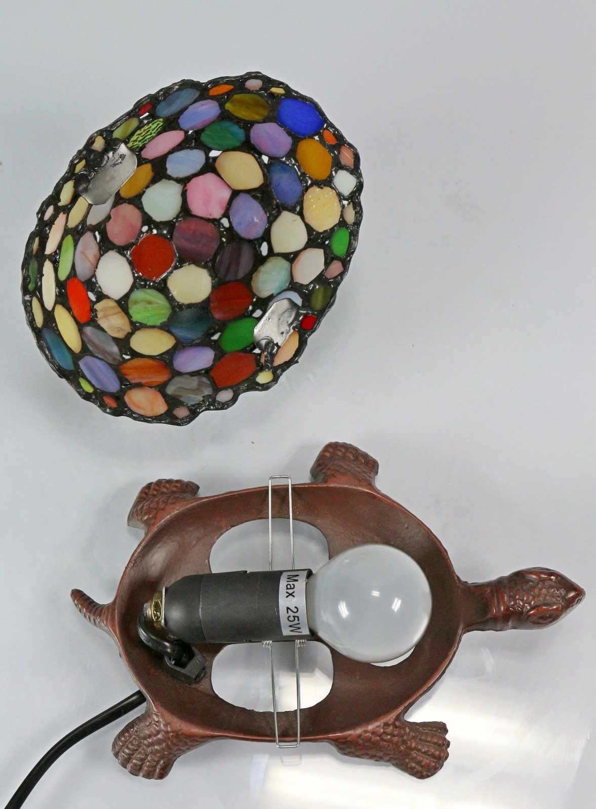 Turtle Lamp Multi Coloured Tiffany Shade – view 5