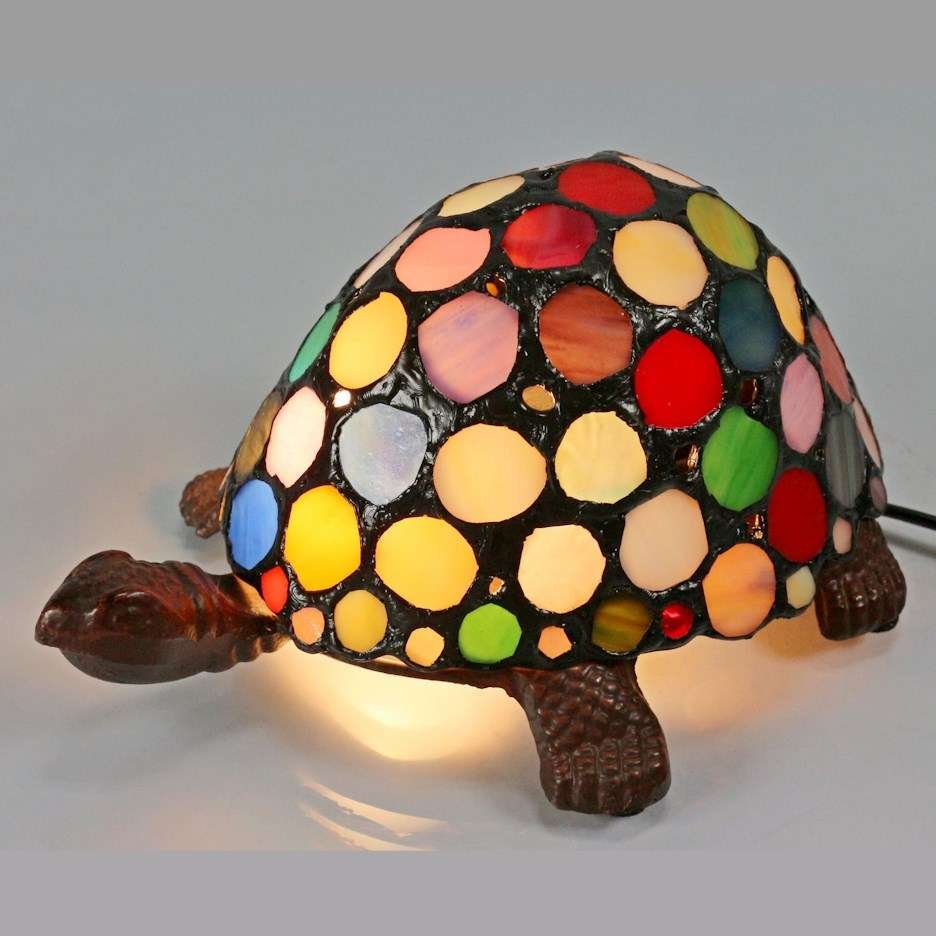 Turtle Lamp Multi Coloured Tiffany Shade