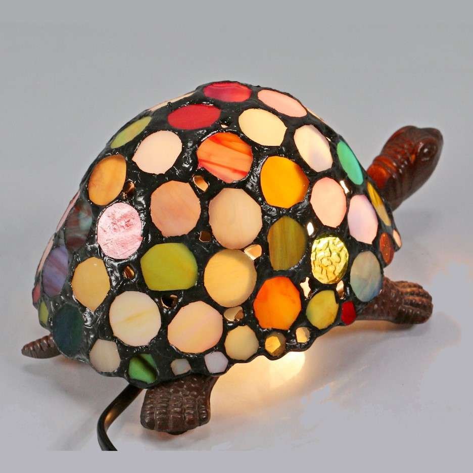 Turtle Lamp Multi Coloured Tiffany Shade – view 9