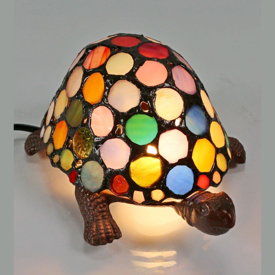 Turtle Lamp Multi Coloured Tiffany Shade – view 6
