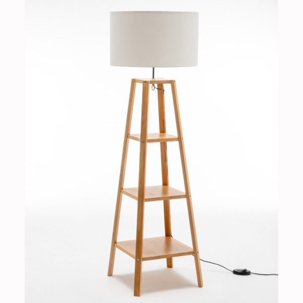 Natural Rubberwood Floor Lamp