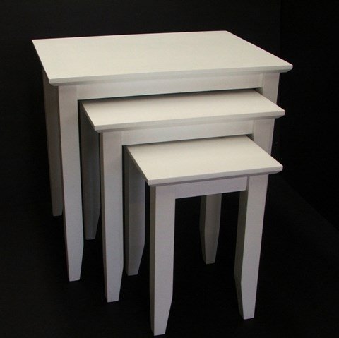 Nest 3 Tables White Hardwood