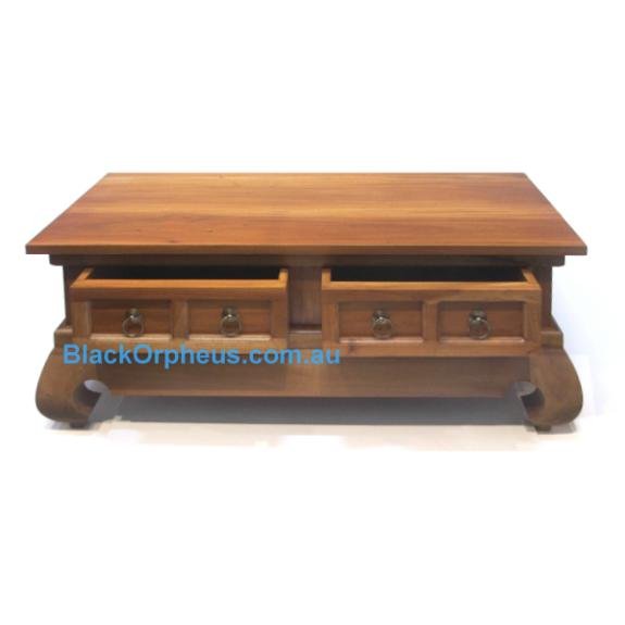 Opium Leg Coffee Table Rectangular 4 drawer