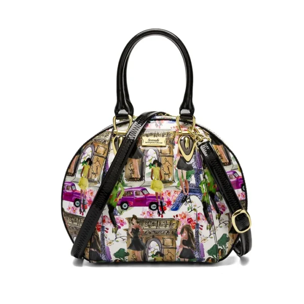 Serenade Paris Round Patent Leather Handbag