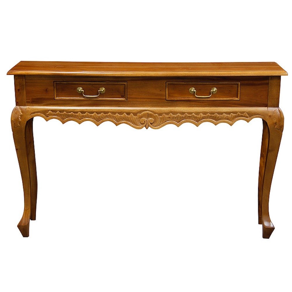 Hall Table Carved 2 Drawer Queen Ann – view 8