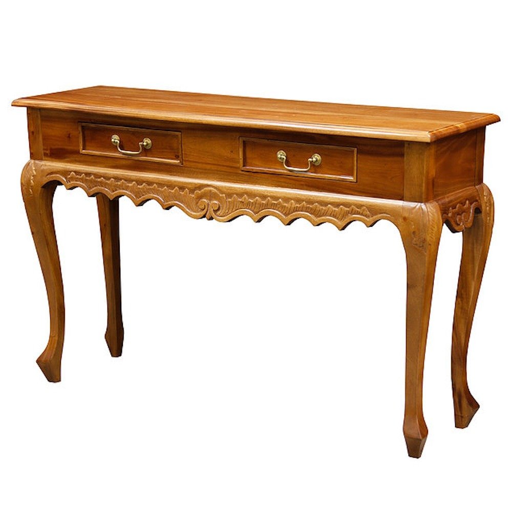 Hall Table Carved 2 Drawer Queen Ann – view 9