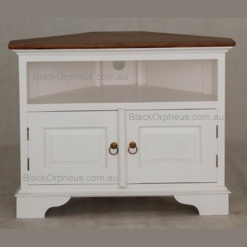 TV Cabinet Corner 2 Tone White.