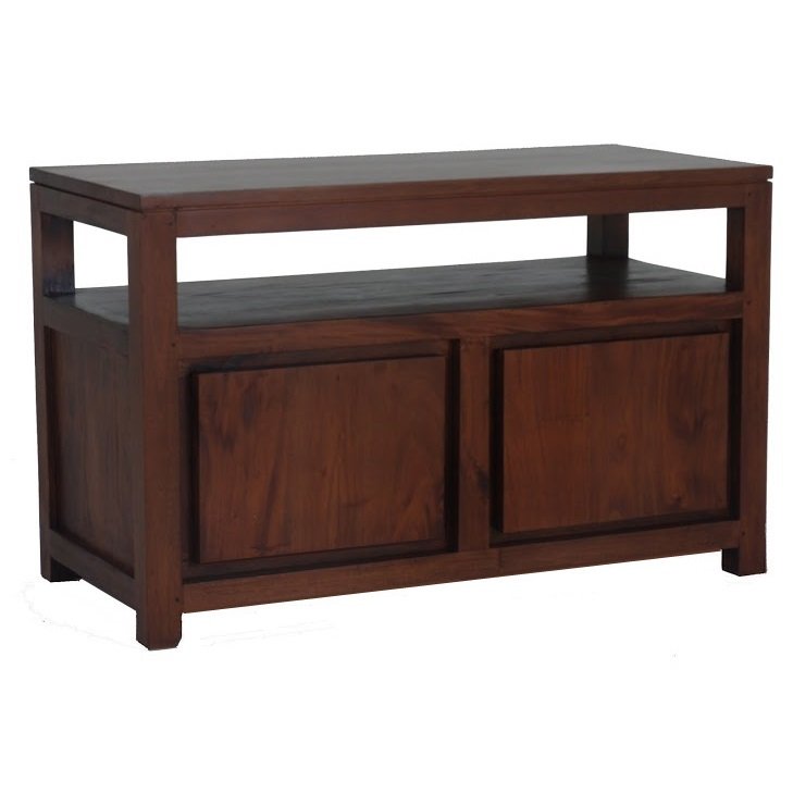 Small TV Stand with Shelf Pecan – view 2