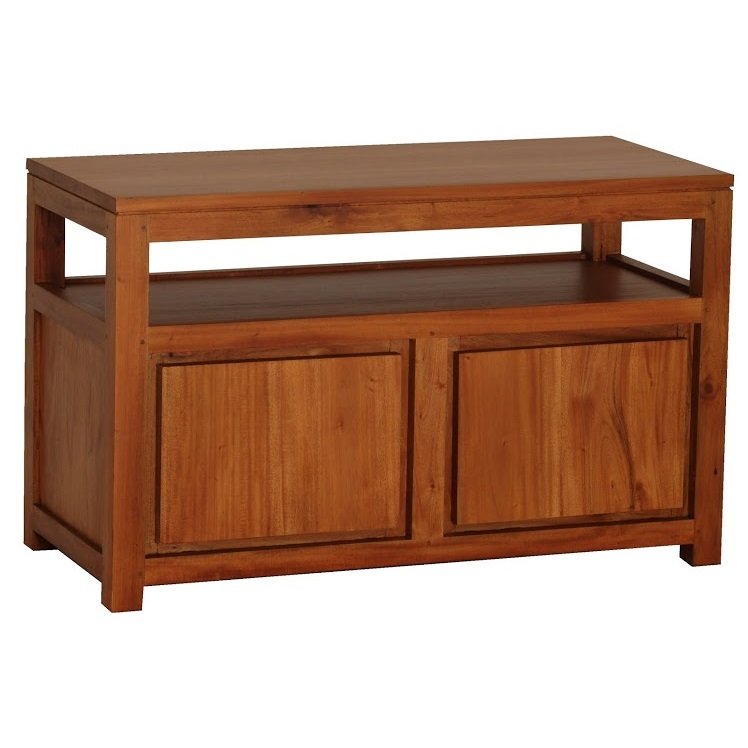 Small TV Stand with Shelf Pecan – view 3