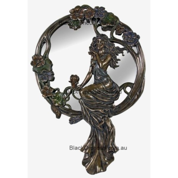 Wall Mirror Art Nouveau Lady Sitting