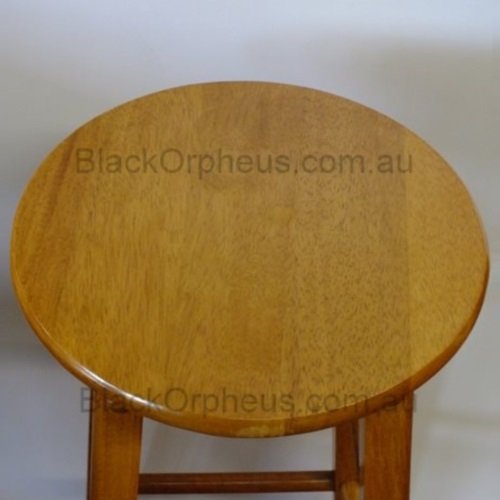 Wood Stool Round Oak – view 3