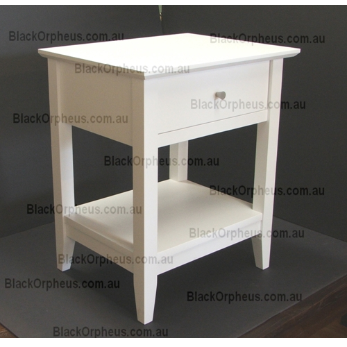 Bedside Table, Quad White.