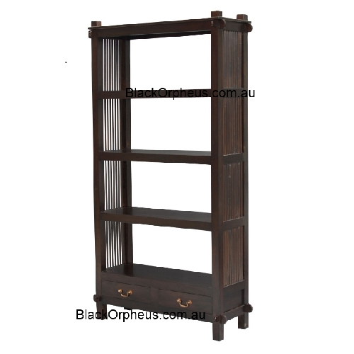 Diamond Open Bookcase 2 Drawer – view 2