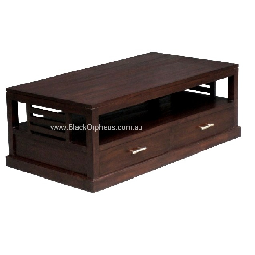 Coffee Table Slatted Sides Timber – view 2