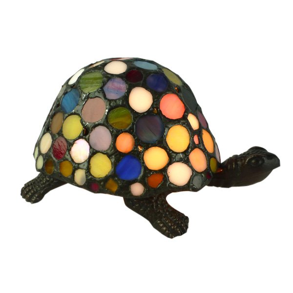Turtle Lamp Multi Coloured Tiffany Shade – view 2
