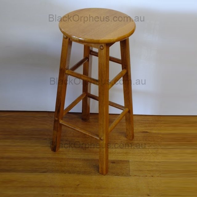 Wood Stool Round H74cm Oak